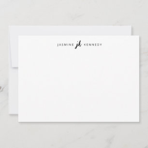 Simple Black Chic Monogram Card