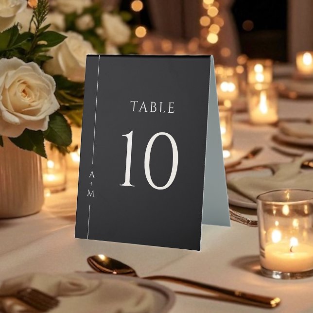 Simple Black Classic Elegant Table Number (Creator Uploaded)