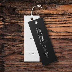 Simple Black Clothing Hanging Display Price Card