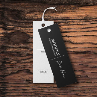 Simple Black Clothing Hanging Display Price Card