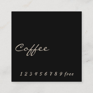 Simple black Coffee loyalty punch-card