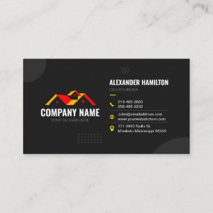 Simple Black Construction Services Business Card