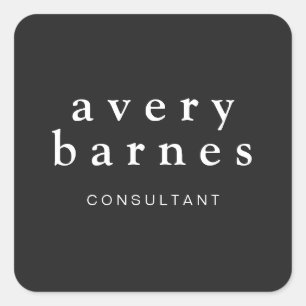 Simple Black Creative Professional Modern Square Sticker