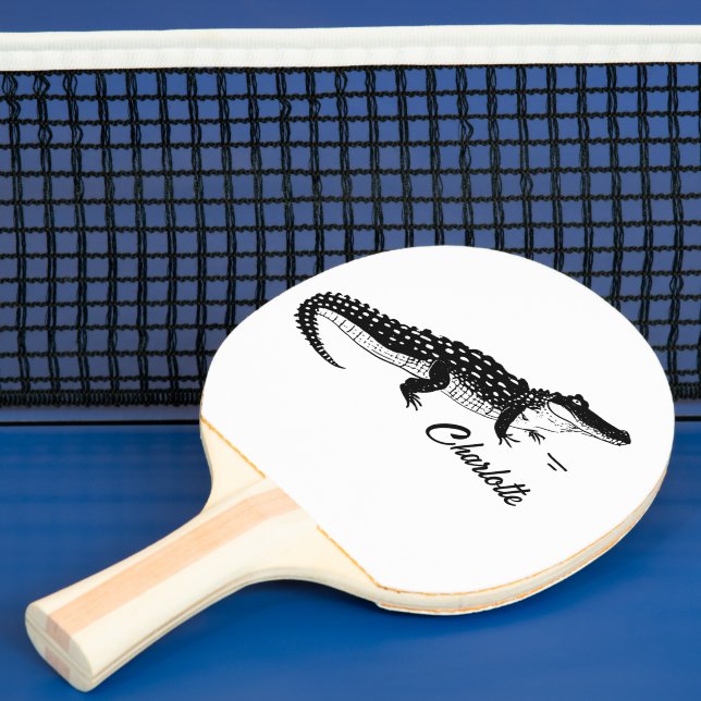 Simple Black Crocodile Ping Pong Paddle (Insitu)
