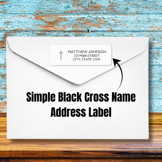 Simple Black Cross Name Address (Simple Black Cross Name Address Label
)
