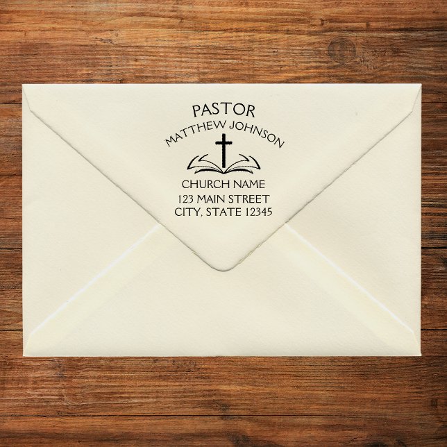 Simple Black Cross OPEN BIBLE Pastor Church Self-inking Stamp (Simple Black Cross OPEN BIBLE Pastor Church Self-inking Stamp)