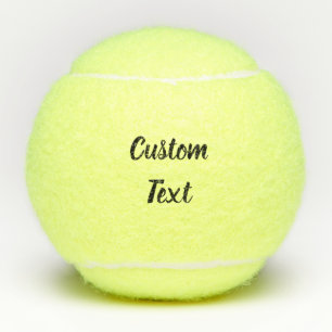 Simple Black Cursive Script Text or Name Tennis Balls