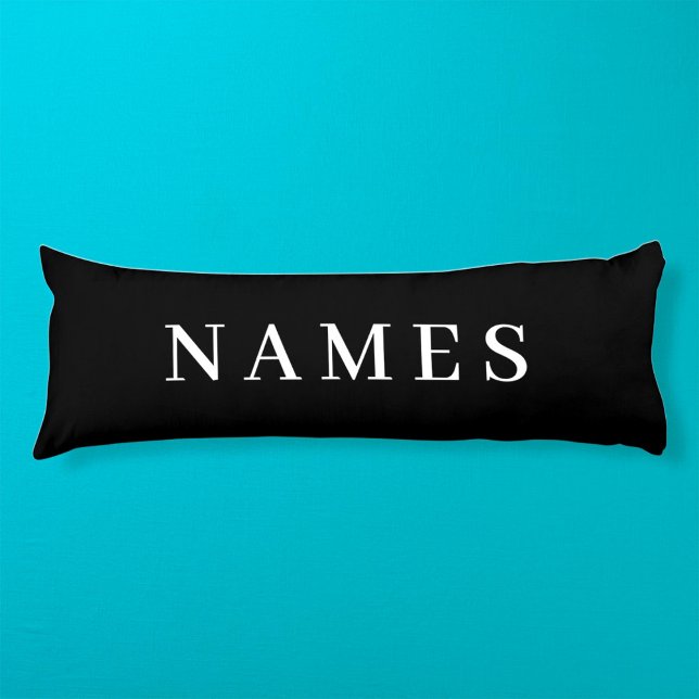 Simple Black Custom Add Your Name Elegant Body Cushion (Creator Uploaded)