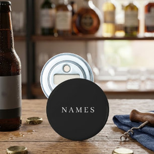 Simple Black Custom Add Your Name Elegant Bottle Opener