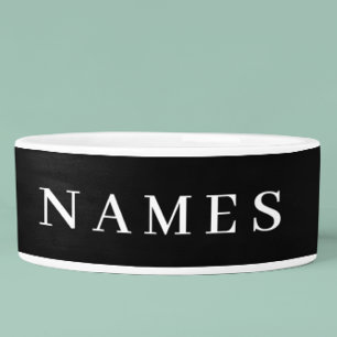 Simple Black Custom Add Your Name Elegant Bowl