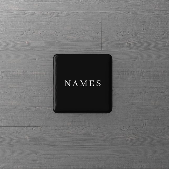 Simple Black Custom Add Your Name Elegant Button (Creator Uploaded)