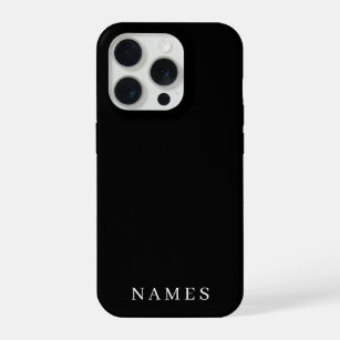Simple Black Custom Add Your Name Elegant iPhone 15 Pro Case