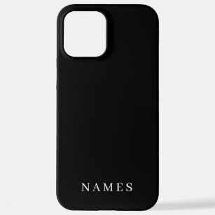 Simple Black Custom Add Your Name Elegant iPhone 12 Pro Max Case