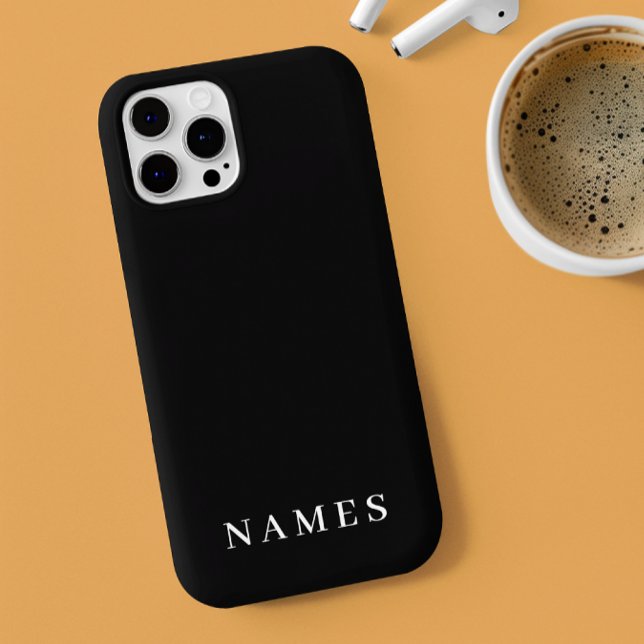 Simple Black Custom Add Your Name Elegant iPhone Case (Creator Uploaded)