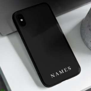 Simple Black Custom Add Your Name Elegant iPhone XS Max Case