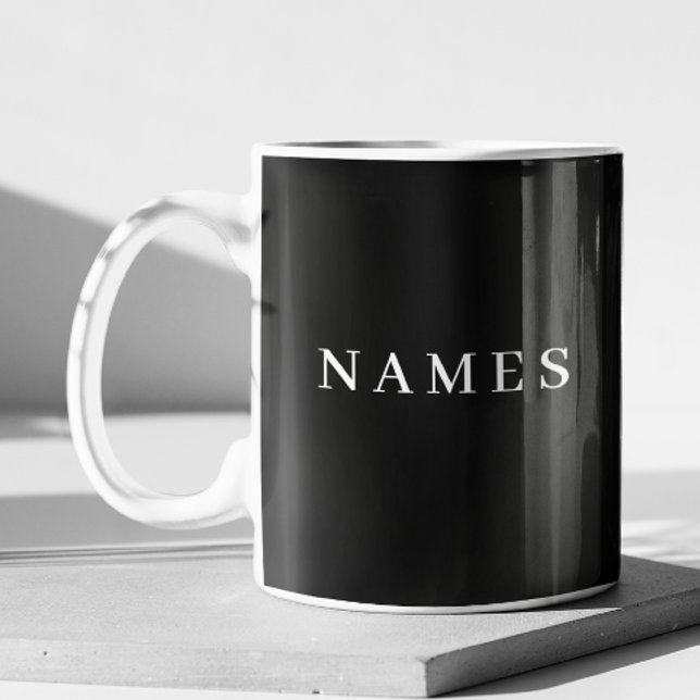 Simple Black Custom Add Your Name Elegant Large Coffee Mug (Creator Uploaded)