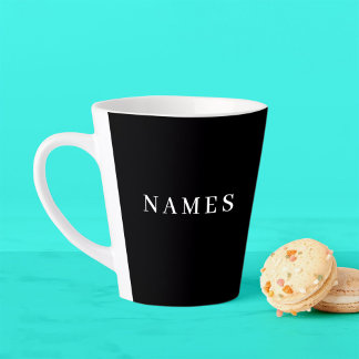 Simple Black Custom Add Your Name Elegant Latte Mug