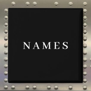 Simple Black Custom Add Your Name Elegant Magnet