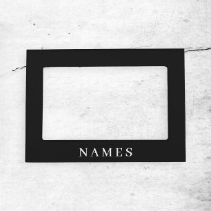 Simple Black Custom Add Your Name Elegant Magnetic Frame