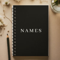 Simple Black Custom Add Your Name Elegant