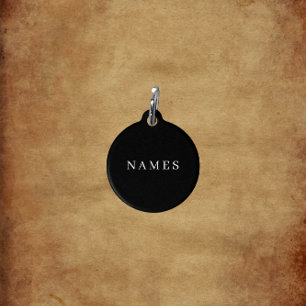 Simple Black Custom Add Your Name Elegant Pet Tag