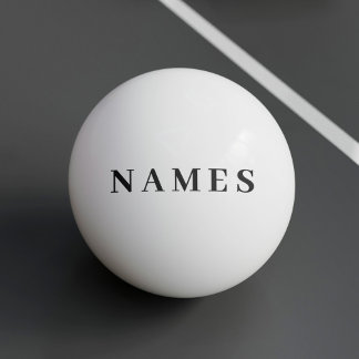Simple Black Custom Add Your Name Elegant Ping Pon Pong Ball