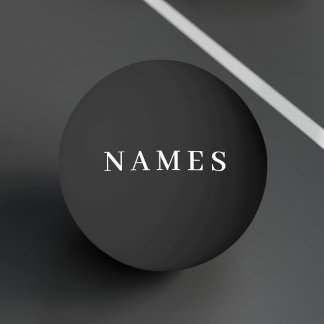 Simple Black Custom Add Your Name Elegant Ping Pong Ball