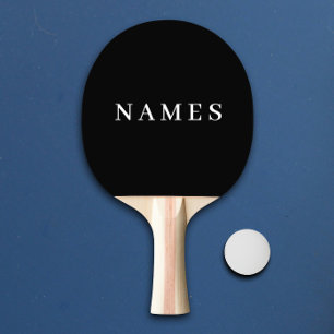 Simple Black Custom Add Your Name Elegant Ping Pong Paddle