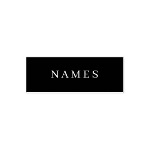 Simple Black Custom Add Your Name Elegant Self-inking Stamp