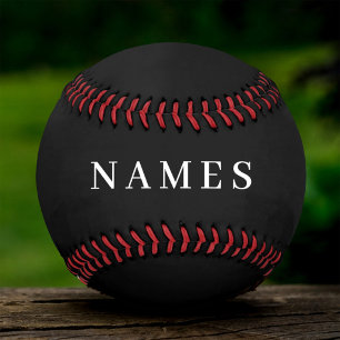 Simple Black Custom Add Your Name Elegant Softball
