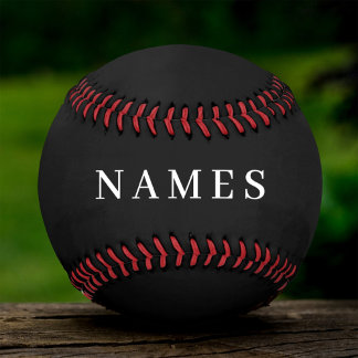 Simple Black Custom Add Your Name Elegant Softball