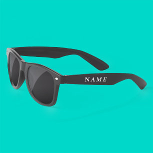 Simple Black Custom Add Your Name Elegant Sunglasses