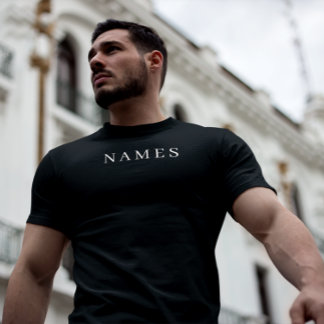Simple Black Custom Add Your Name Elegant T-Shirt