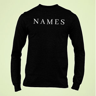 Simple Black Custom Add Your Name Elegant T-Shirt