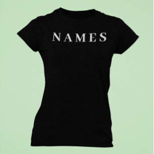 Simple Black Custom Add Your Name Elegant T-Shirt