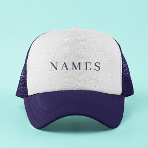 Simple Black Custom Add Your Name Elegant Trucker Hat