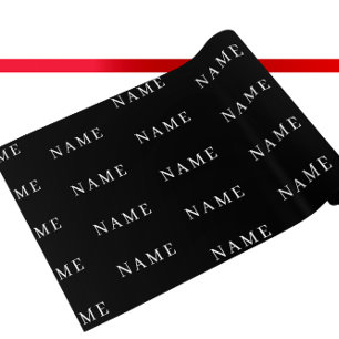 Simple Black Custom Add Your Name Elegant Wrapping Paper