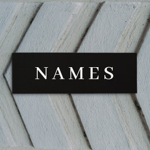 Simple Black Custom Add Your Name Elegant Yoga Mat