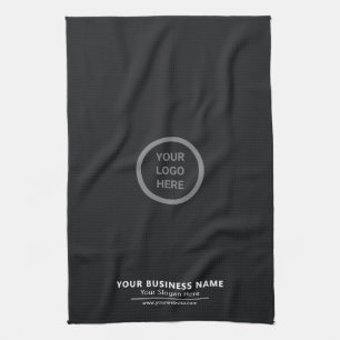 Simple Black Custom Company Logo Business Promo Tea Towel