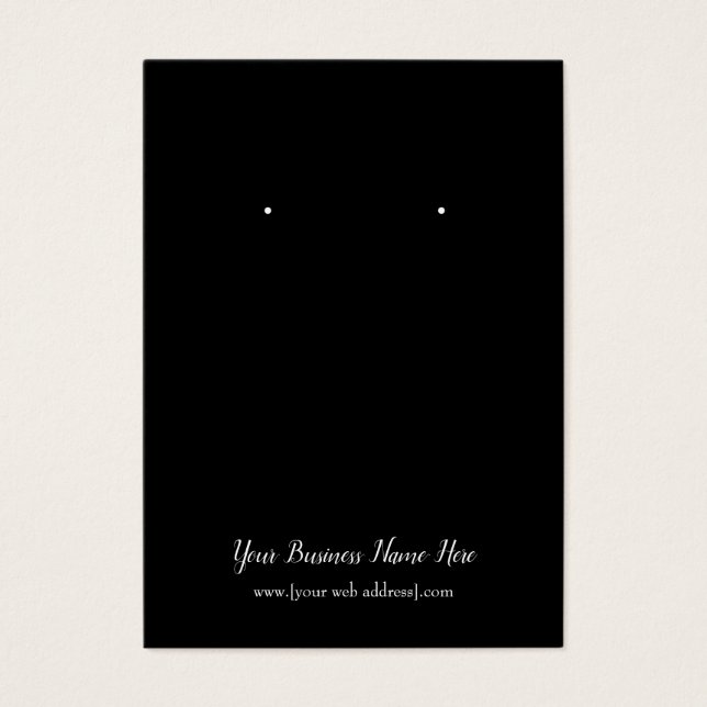 Simple Black Custom Earring Display Card (Front)