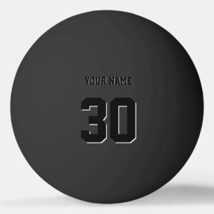 Simple Black Custom Number and Name Ping Pong Ball