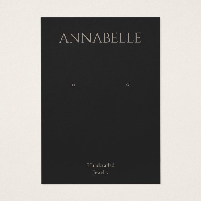 Simple Black Earring Display Card (Front)