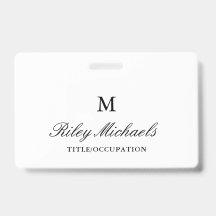 Simple Black Elegant Monogram Name Title