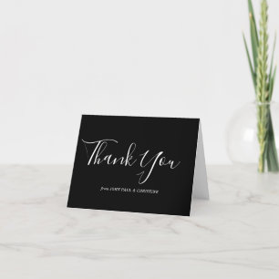 Simple Black Elegant Script Calligraphy Logo Thank You Card