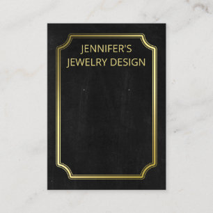 Simple Black FAUX Gold Foil Earring Display Business Card