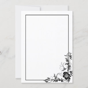 Simple Black floral frame Invitation