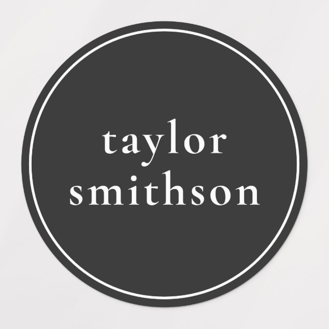   Simple Black Gender Neutral Add Your Name School (Design 1)