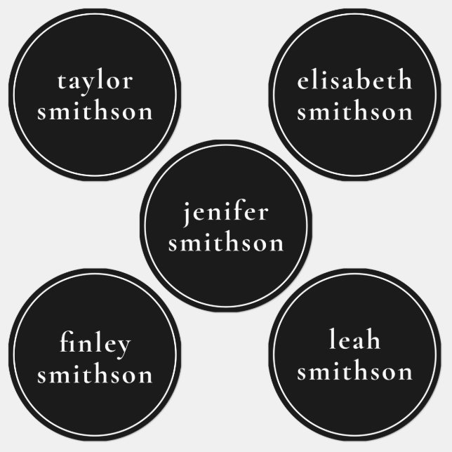   Simple Black Gender Neutral Add Your Name School (Group)