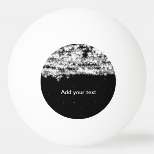 Simple black glitter sparkle stars add your text c ping pong ball