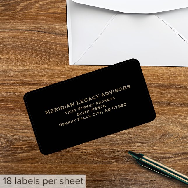 Simple Black Gold Business Return Address Label (Creator Uploaded)
